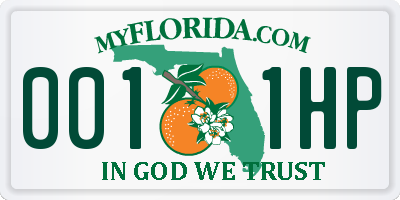 FL license plate 0011HP