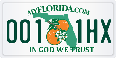 FL license plate 0011HX