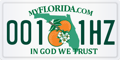 FL license plate 0011HZ