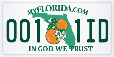 FL license plate 0011ID