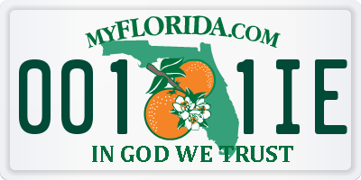 FL license plate 0011IE