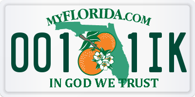 FL license plate 0011IK