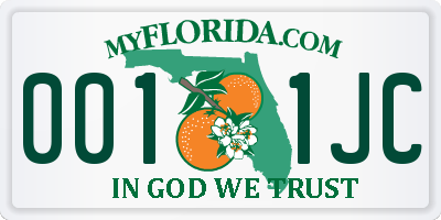 FL license plate 0011JC