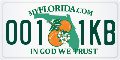 FL license plate 0011KB