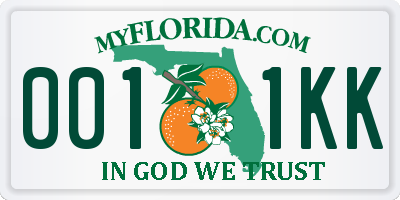 FL license plate 0011KK