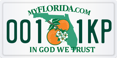 FL license plate 0011KP
