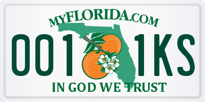 FL license plate 0011KS