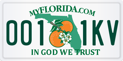FL license plate 0011KV