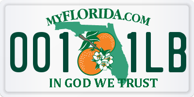 FL license plate 0011LB
