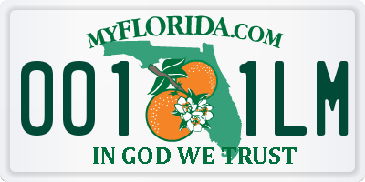 FL license plate 0011LM