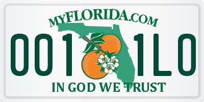 FL license plate 0011LO