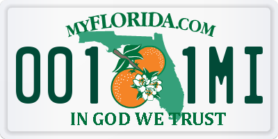 FL license plate 0011MI