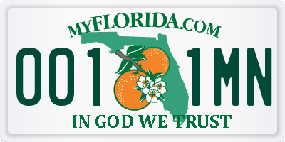 FL license plate 0011MN