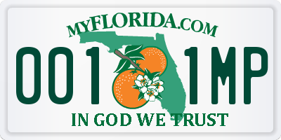 FL license plate 0011MP