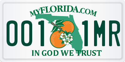 FL license plate 0011MR