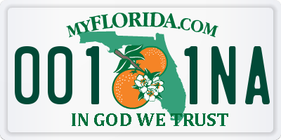 FL license plate 0011NA