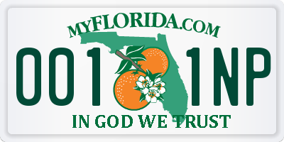 FL license plate 0011NP