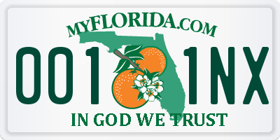 FL license plate 0011NX