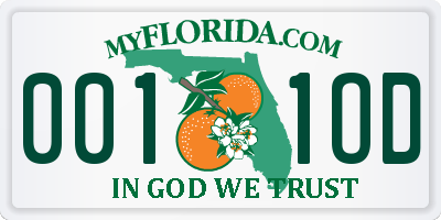 FL license plate 0011OD