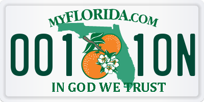 FL license plate 0011ON