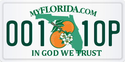 FL license plate 0011OP