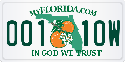 FL license plate 0011OW