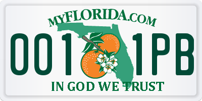 FL license plate 0011PB