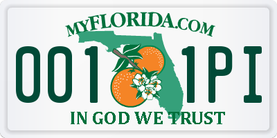 FL license plate 0011PI