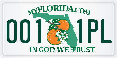 FL license plate 0011PL