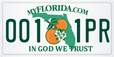 FL license plate 0011PR