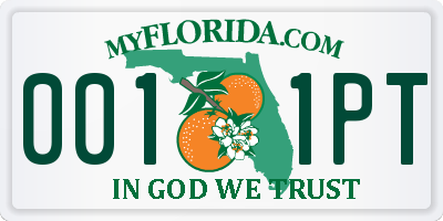 FL license plate 0011PT