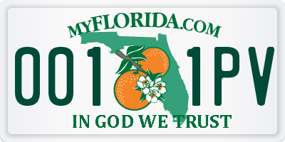 FL license plate 0011PV