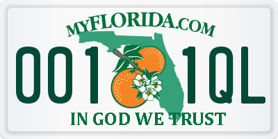 FL license plate 0011QL