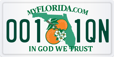 FL license plate 0011QN
