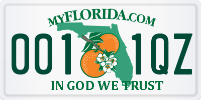 FL license plate 0011QZ