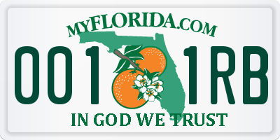 FL license plate 0011RB