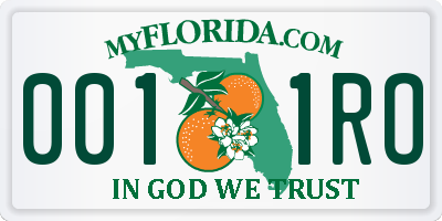 FL license plate 0011RO