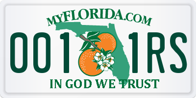 FL license plate 0011RS