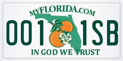 FL license plate 0011SB