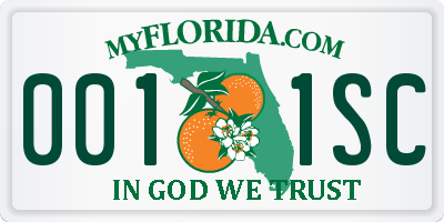 FL license plate 0011SC