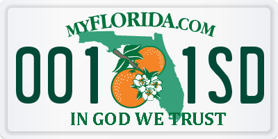 FL license plate 0011SD