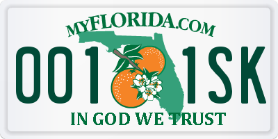 FL license plate 0011SK