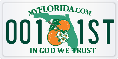 FL license plate 0011ST