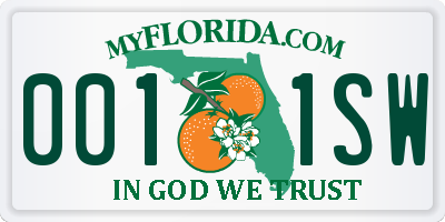 FL license plate 0011SW