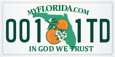 FL license plate 0011TD