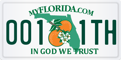 FL license plate 0011TH