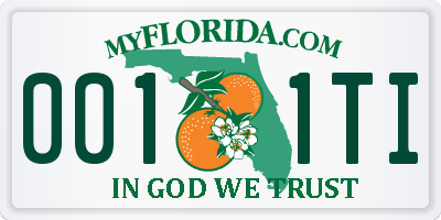 FL license plate 0011TI