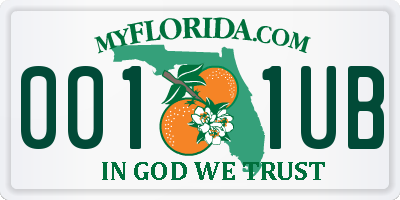 FL license plate 0011UB