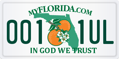 FL license plate 0011UL