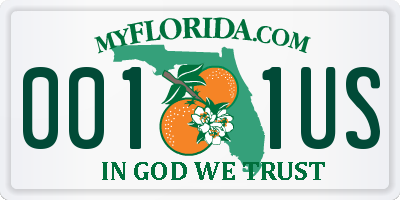 FL license plate 0011US